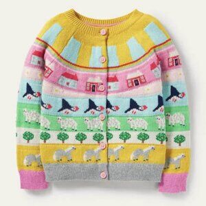 HTF NWOT Mini Boden Fair Isle Cardigan